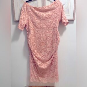 Asos maternity pink lace dress